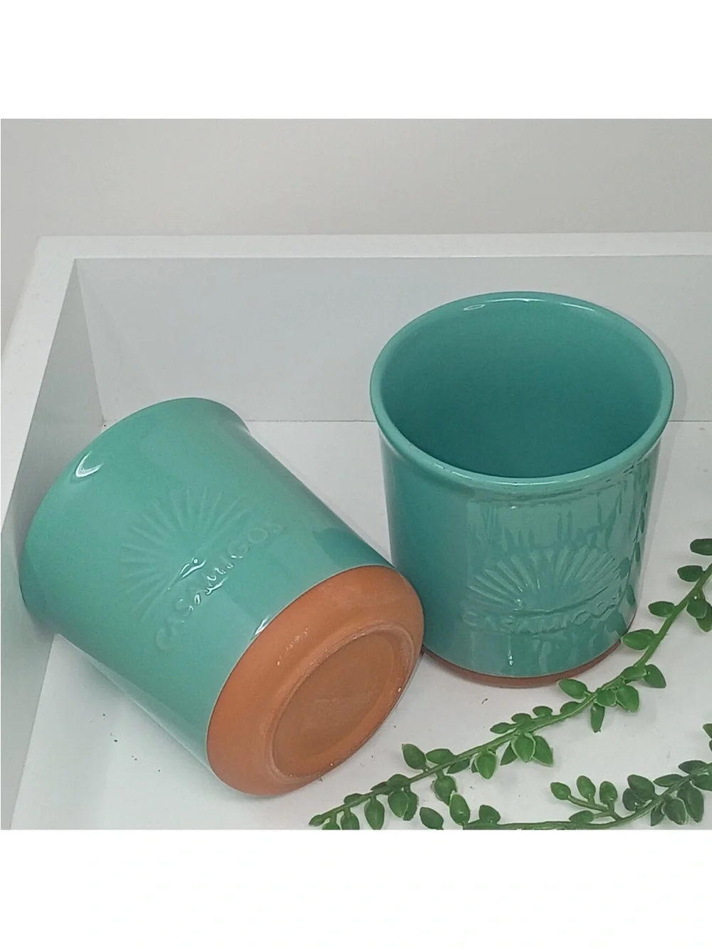 New Casamigos Tequila Limited Edition Teal Ceramic Tumblers Set Of 2
